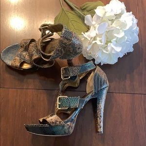 Chinese Laundry Snake Skin Platform Heels